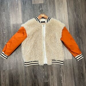 AKIRA Sherpa Jacket with Orange and Cream